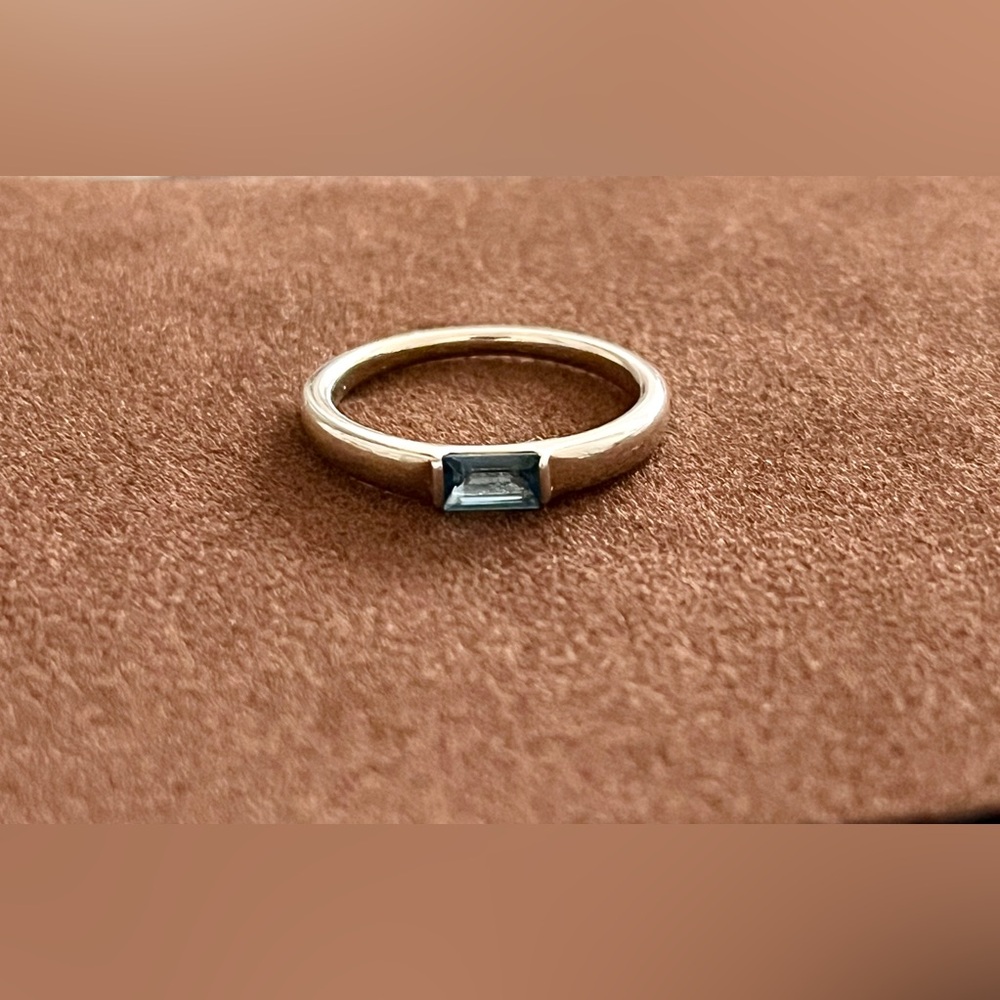 Aurate x Michelle Blue Topaz Ring Sterling Silver Size 6.5